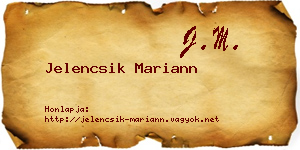 Jelencsik Mariann névjegykártya